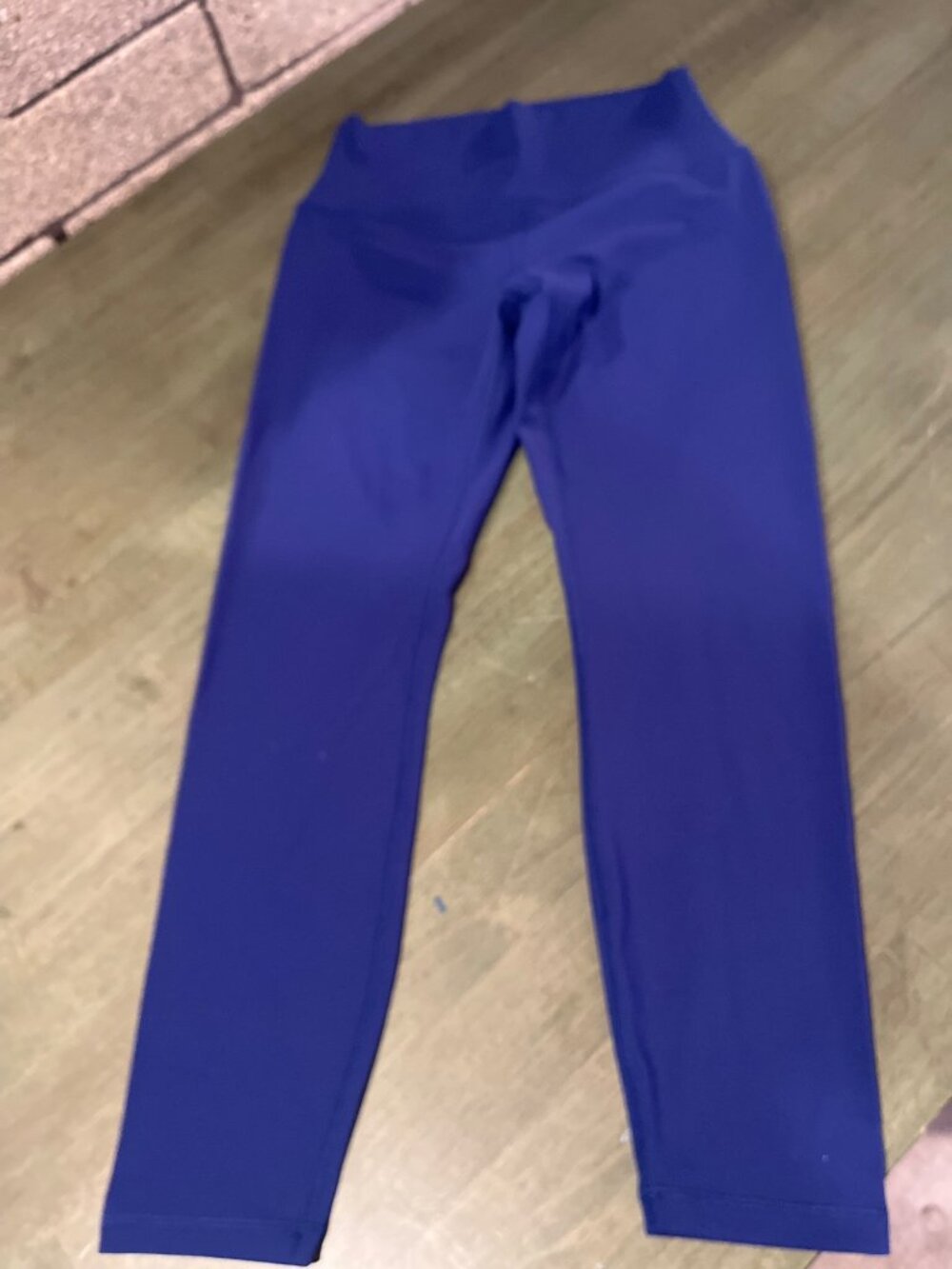CRZ Yoga High-Waisted Womens Leggings Royal Blue Size L Nylon-Spandex Blend Stre